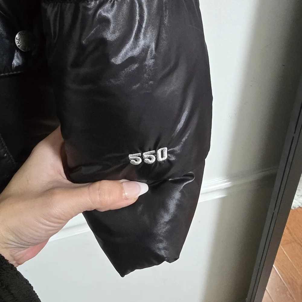 The North Face black Menlo belted puffer down jacket size S - Picture 11 of 15